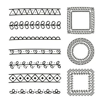 Ten drawn frames Stockillustratie