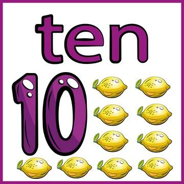 Ten lemons Stock Illustration