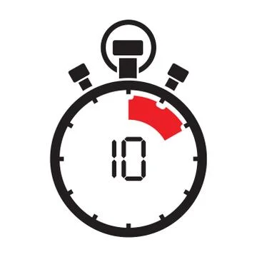 Ten minute stop watch countdown Stock Illustration