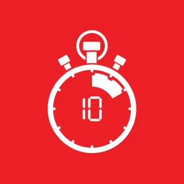 Ten minute stop watch countdown Stock Illustration