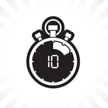 Ten minute stop watch countdown Stock Illustration