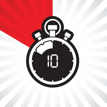 Ten minute stop watch countdown Stock Illustration