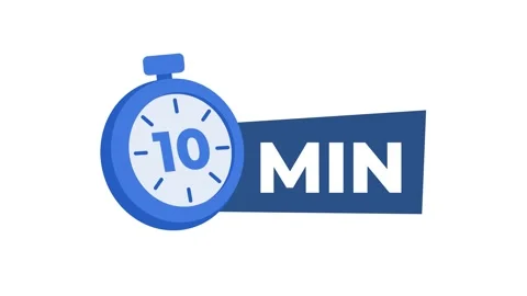 Ten minutes chronometer countdown timer with green screen and white background Stock Footage 309523029