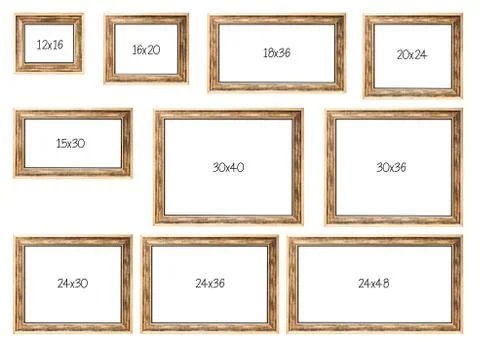 The ten most popular selling frames dimensions Stock-Illustration