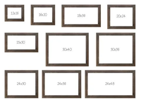 The ten most popular selling frames dimensions Stock-Illustration
