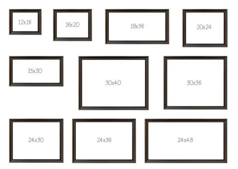 The ten most popular selling frames dimensions Stock-Illustration