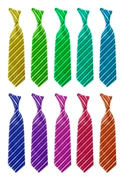 Ten multi-colored tie Foto stock