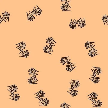 Ten number hand gesture vector seamless pattern Stockillustratie