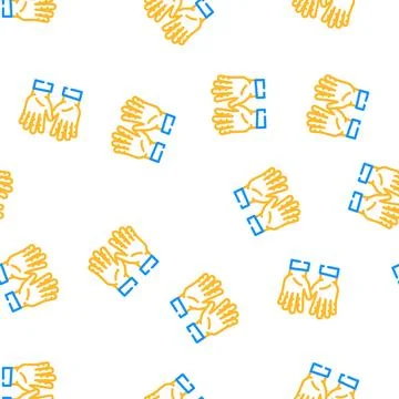 Ten number hand gesture vector seamless pattern Stock Illustration