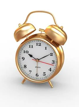 Ten o clock. Old-fashioned alarm clock on white background. 3d Ten o clock... Foto stock