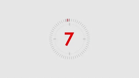 Ten to one (10-1) modern digital countdown timer with glowing red circle bar Stock Footage 138848842