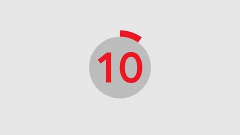 Ten to one modern digital countdown timer with red circle bar Stock Footage 137073834