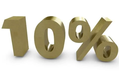 Ten percent in 3d Stock Illustration