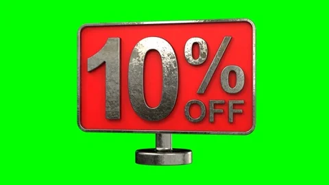 Ten percent off discount rotating panel Stock Footage 138515307