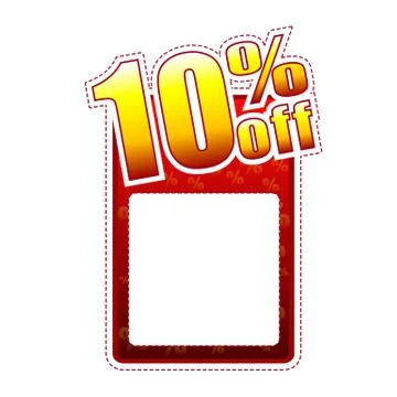 Ten percentage off label with text space Stock Illustration