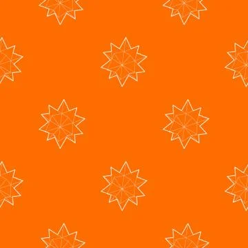 Ten pointed star pattern vector orange Illustrazione stock