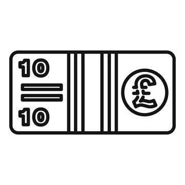 Ten pound note showing currency symbol and value 스톡 일러스트