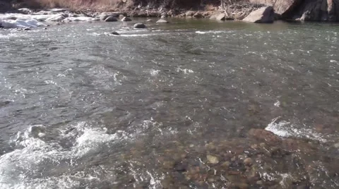 A ten second clip of a river flowing quickly. Video stock 52354593