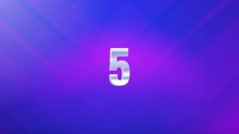 Ten second countdown animation in silver numbers and neon background Stock Footage 297151738