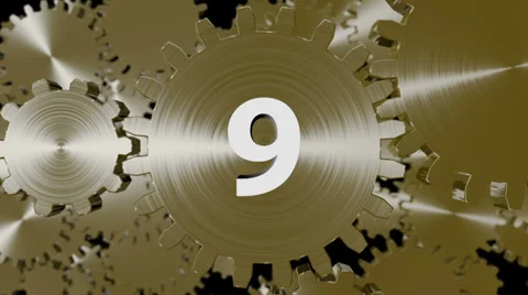 Ten Second Countdown cogs Stock Footage 37668129