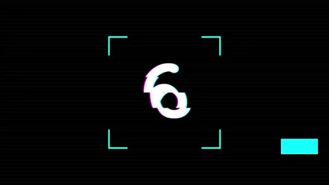 Ten second digital glitch countdown on black background Stock Footage 345180743