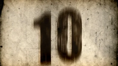 Ten Second Grunge Countdown Stock Footage 10818654
