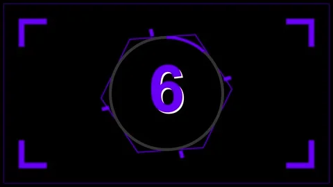 Ten second neon light numerical countdown timer video element Stock Footage 345180740