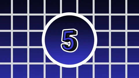 A ten second numeric countdown animated over a blue retro-futuristic perspective Stock Footage 334661137