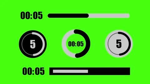 Ten Second UI Countdown Timer Pack Featuring Circular Progress Rings Vídeos de archivo 334988192