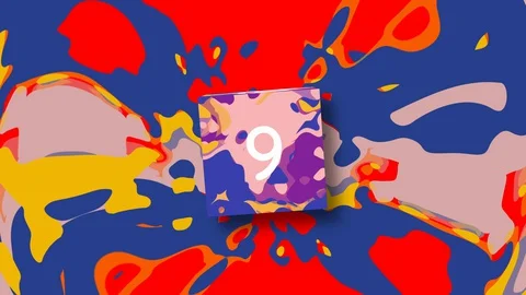 Ten seconds Countdown. 3D liquid colorful cube box Stock Footage 130040277