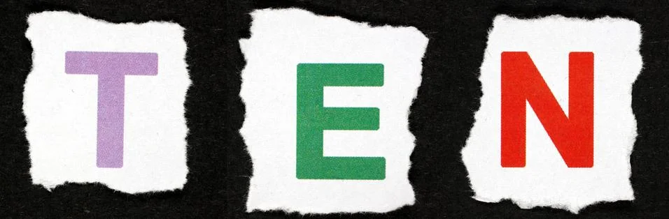 Ten - text Stock Illustration