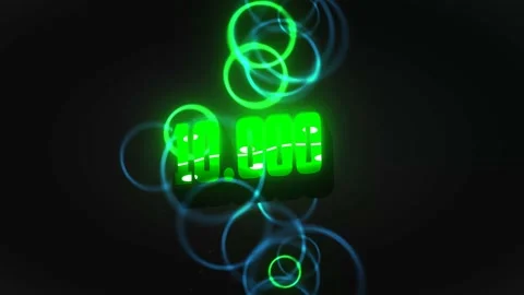 Ten thousand subscribers, number, green, with animation, movement, bubbles, Stock Footage 161704892