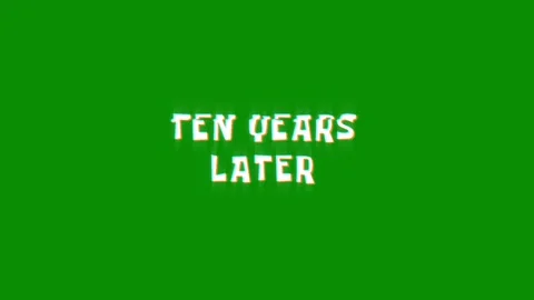 Ten years later text glitching modern effect for movie word animation 스톡 동영상 313335891