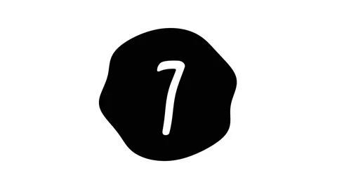 Ten to zero countdown animation on a wobbly black dot Stock Footage 143465741