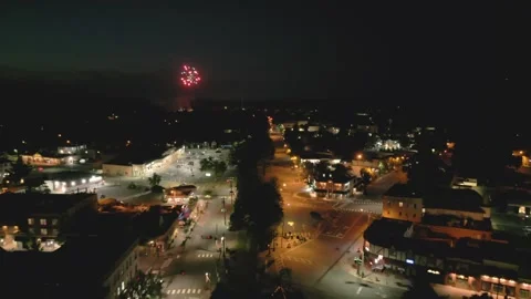 Tenafly township July 4th Firework celebration, New Jersey - 4K Aerial Stock Footage 312958109