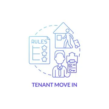 Tenant move in blue gradient concept icon Ilustración de archivo