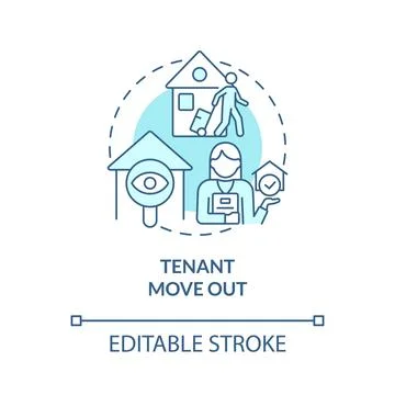 Tenant move out turquoise concept icon Ilustración de archivo