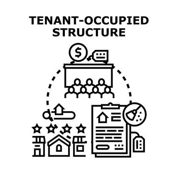 Tenant occupied structure concept vector illustration Stock Illustration