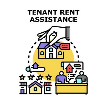 Tenant rent assistance program funding housing support 스톡 일러스트