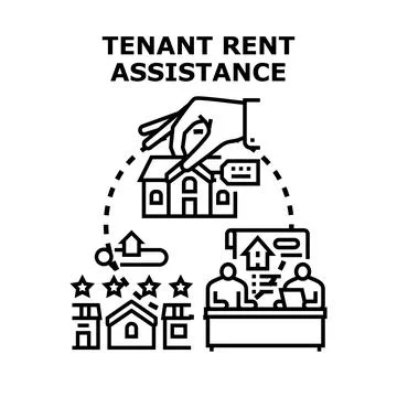 Tenant rent assistance program funding housing support Illustrazione stock