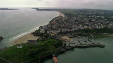 Tenby aerial Stock Footage 65200451