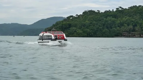 Tender 3 heading to ship Stock Footage 253779167