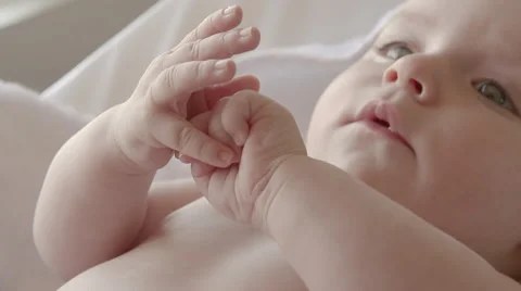 Tender baby hands Stock Footage 40079652