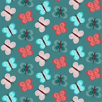 Tender butterflies pattern Stock Illustration