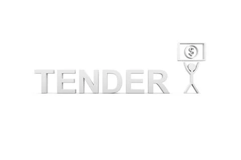 TENDER concept white background 3d render illustration Stock Illustration