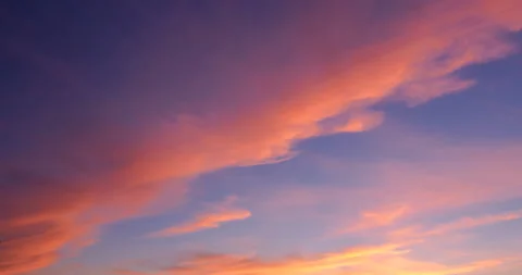 Tender-crimson clouds at sunset Stock Footage 91658461
