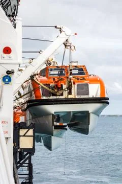 Tender on davits Stock-Fotos