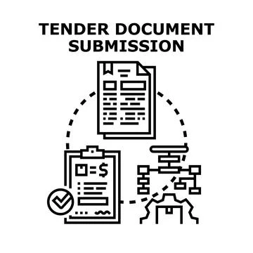 Tender document submission bid proposal concept Stock Illustration