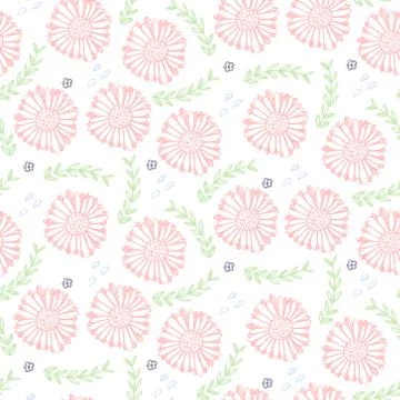 Tender floral pattern with light pink flowers Stock Illustration