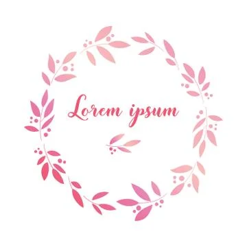 Tender floral round frame with space for text. Vector template suitable for Stock Illustration